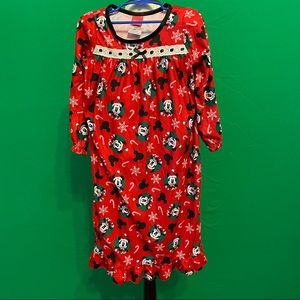 Disney girls Christmas nightgown, sz4, Mickey Mouse,snowflakes,candy canes